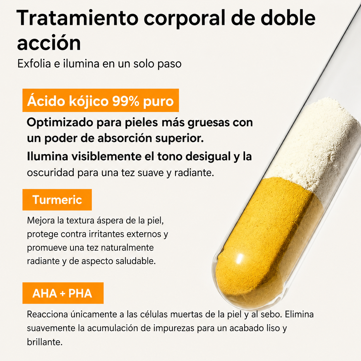 Veilosy Peel Shot - Spray exfoliante corporal con ácido kójico y cúrcuma