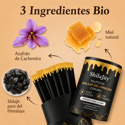 Himalayan Shilajit Honey Sticks 85+ Minerales Naturales