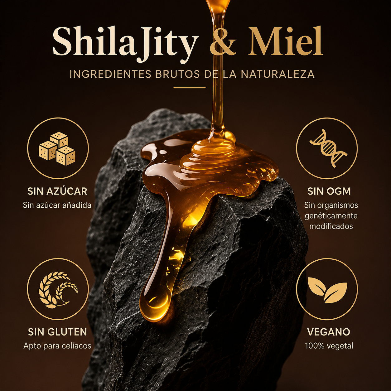 Himalayan Shilajit Honey Sticks 85+ Minerales Naturales